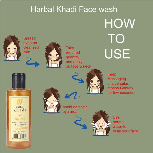 Herbal Khadi Gold 100 Natural Collagen Herbal Face Wash No Sulphates