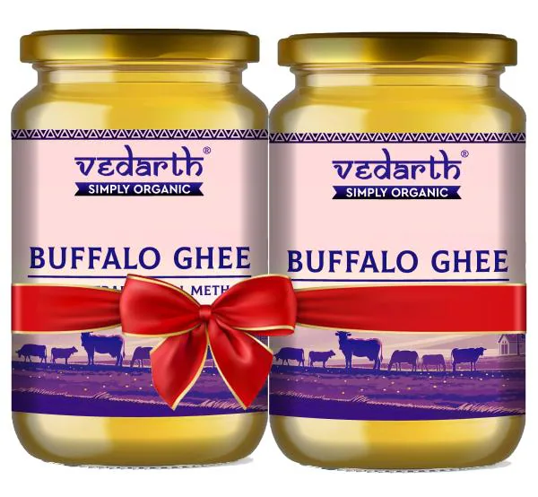 Twin Pack of Buffalo Ghee Made by Hand Churned Method Vedic Ghee Buffalo Ghee Bilona Method