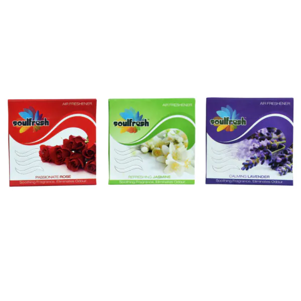 SOULFRESH Assorted Air Freshener Blocks for toilet Pack of 3 50g