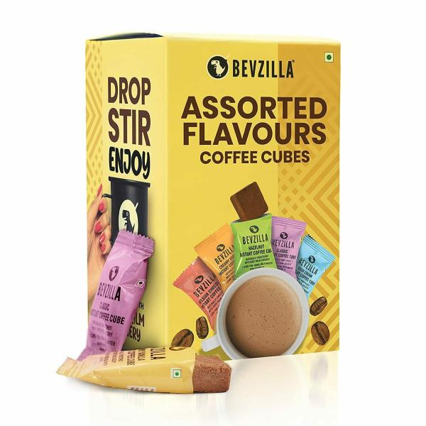 BEVZILLA 10 Instant Coffee Cubes Pack with Organic Date Palm Jaggery, 5