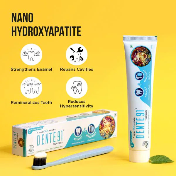Dente91 Toothpaste, Natural Oral Defence with Remineralization for Sensitive teeth, Pack of 2