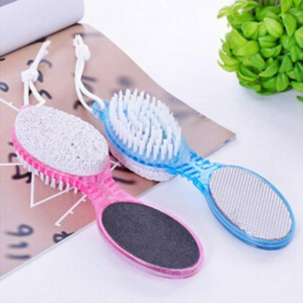 TIMELINE 4 In 1 Foot Pedicure Brush, Pumice Stone, Scrubber & File For