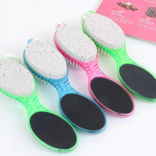 TIMELINE 4 In 1 Foot Pedicure Brush, Pumice Stone, Scrubber & File For