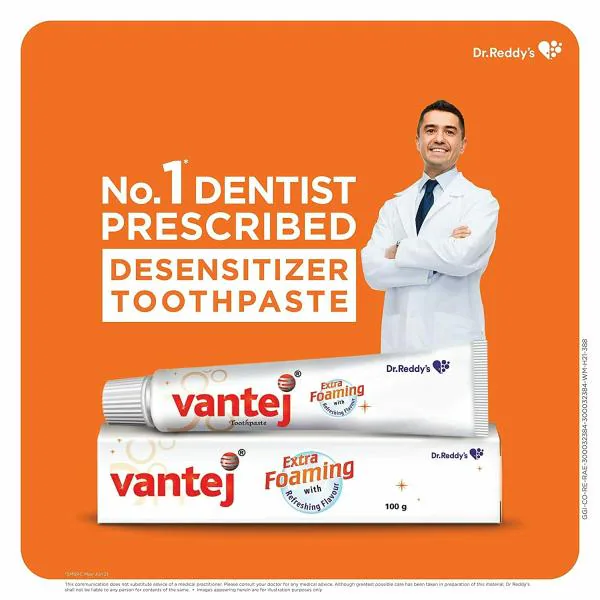 Vantej Toothpaste for Sensitive Teeth, Dentist 100g, white