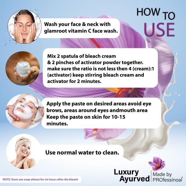 Glamroot Amino Protein Bleach Milk & Kashmiri Kesar helps in lightening