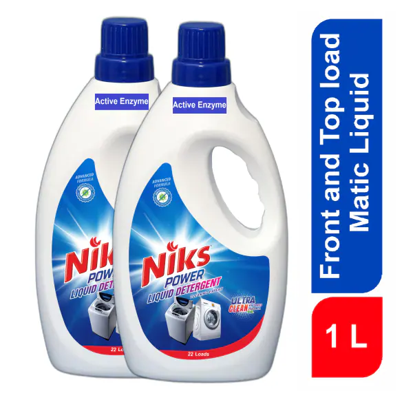 Niks Premium Liquid Detergent 1 L Best Use for Front Load and Top Load Washing Machine Clean
