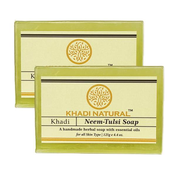 Khadi Natural Neem Tulsi Bathing Herbal Soap For Remove Dead Cell & Refreshes The Skin Pack of 2