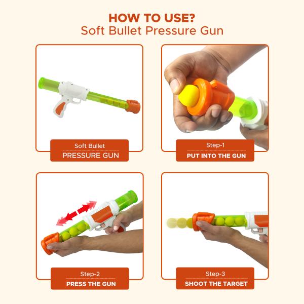 NHR Air Pressure Gun for Kids Soft Ball Air Shooting Gun Gun with 5