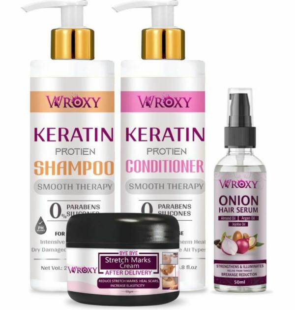 Wroxy Keratin Shampoo 200ml, Keratin Conditioner 200ml, Onion Hair