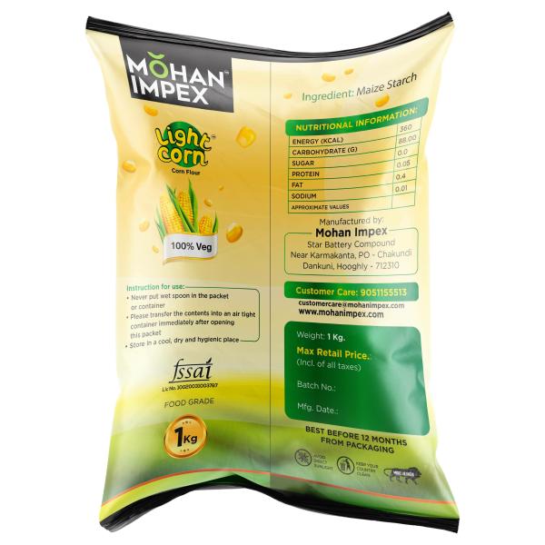 Mohan Impex 1 kg Corn Flour Powder Maize Flour Makke Kaa Atta [HoReCa