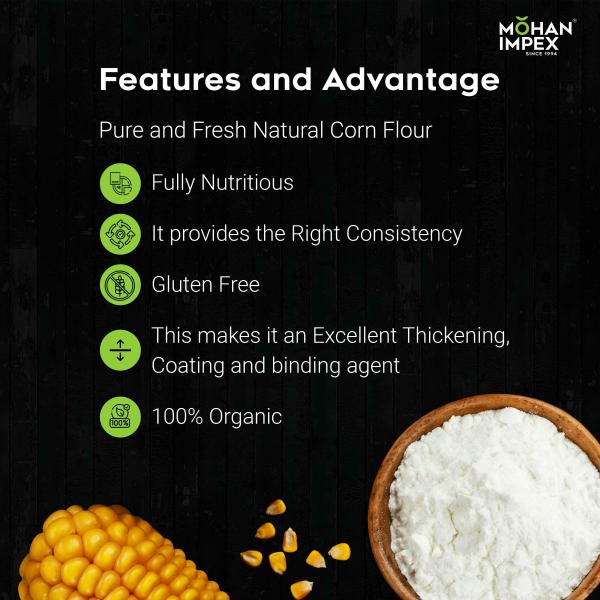 Mohan Impex 1 kg Corn Flour Powder Maize Flour Makke Kaa Atta [HoReCa