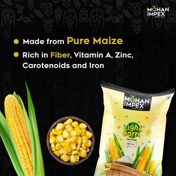 Mohan Impex 1 kg Corn Flour Powder Maize Flour Makke Kaa Atta [HoReCa