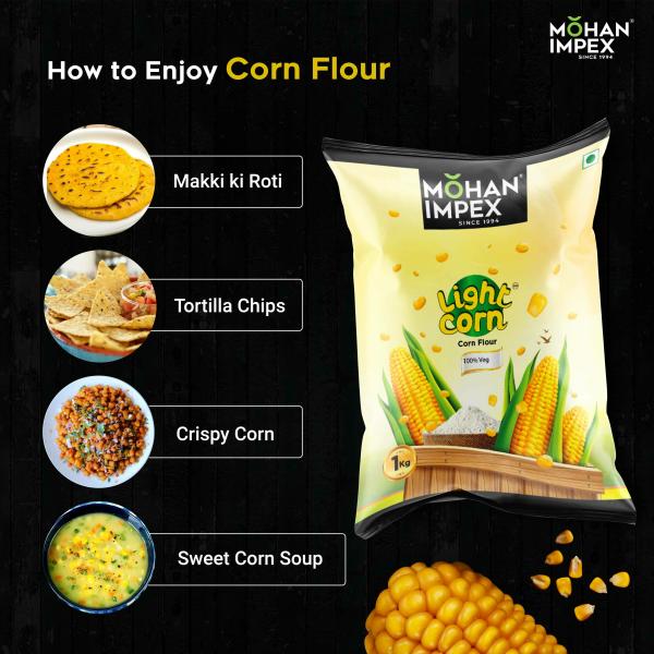 Mohan Impex 1 kg Corn Flour Powder Maize Flour Makke Kaa Atta [HoReCa