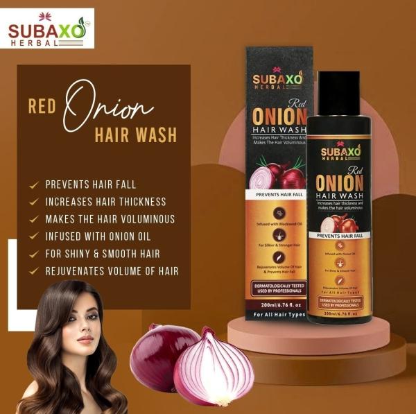 SUBAXO Red Onion Herbal Hair Wash Prevents Hair Fall Makes Hair