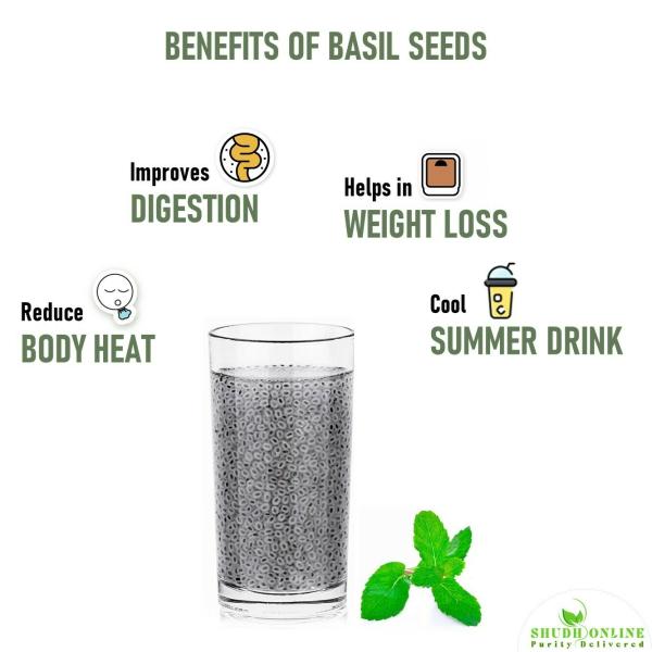 Shudh Online Sabja Seeds, Basil (100 g) for Weight Loss Organic