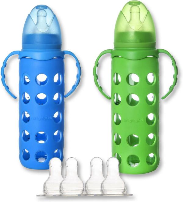 Naughty Kidz Blue and Green Baby Feeding Bottle 250ml Pack of 2 JioMart