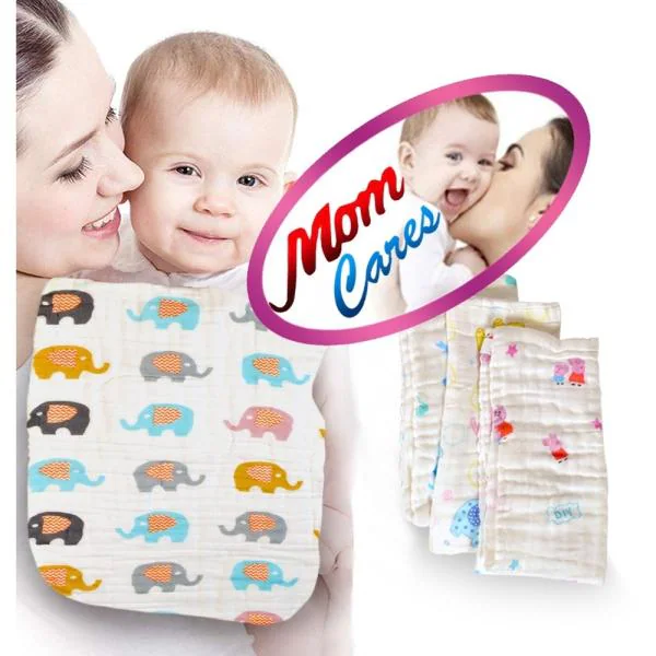 MOM CARES White Muslin Cotton Burping Cloth for Babies (Pack3) JioMart