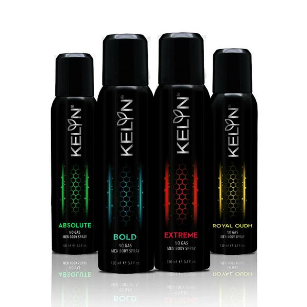 KELYN Body Spray Combo (Set of 4) No Gas Deo For Men Long Lasting Deodrant for Men Body