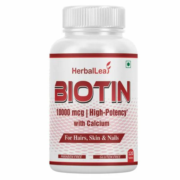 Herballeaf High Potency Biotin For Hair Growth 120 Veg Tablets - JioMart