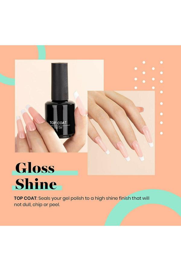 Sminakh Multicolor Top Coat Shine Finish and Long Lasting Soak Off Nail