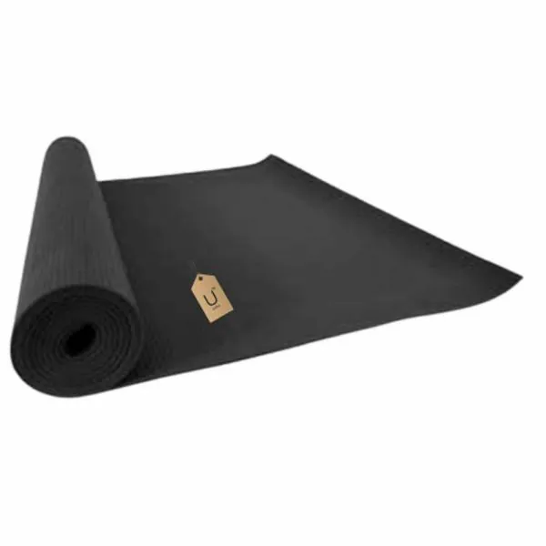 URBA Black color Yoga Mat for Gym Workout and Yoga Exercise with Carry