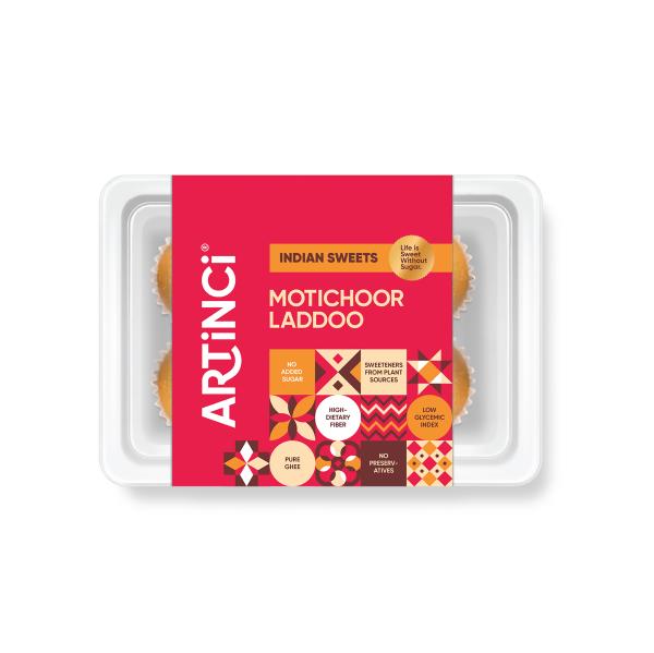 Artinci Sugar free Motichoor Ladoo Low Carb Low GI No Added Sugar Made with Pure desi