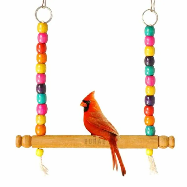 BuraQ Bird Swing Toy, Playful Wooden Hanging Swing Toy, Bridges for