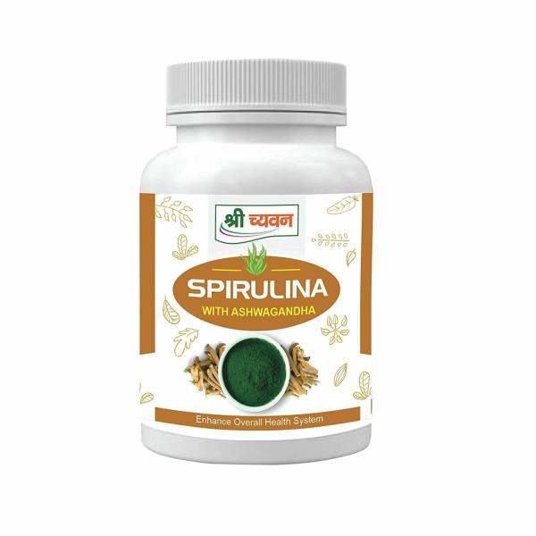 Shri Chyawan Ayurveda Spirulina with Ashwagandha Capsules Helps