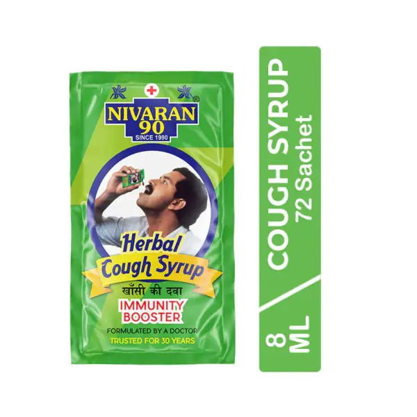Nivaran 90 Herbal Cough Syrup ( 72sachet ) JioMart