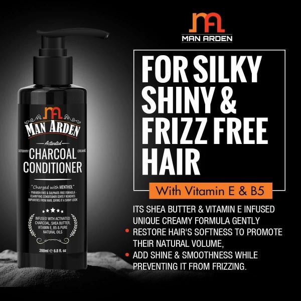 Man Arden Activated Charcoal Cream Conditioner with Argan Oil - 200ml -  Deep Conditioner for Damaged & Dry Hair, Nourishes Scalp, Removes Residue  Buildup - JioMart