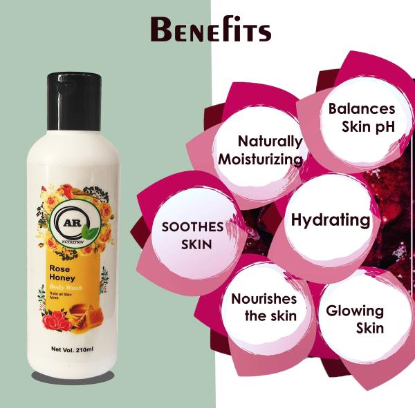 AR Nutrition Rose Honey Shower Gel Body Wash For Soft & Moisturize Skin