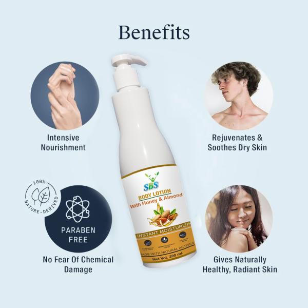SBS Honey & Almonds Nourishing Body Lotion Enriched With Almond Oil