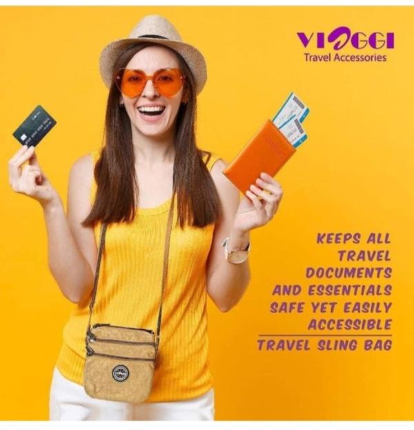 VIAGGI Unisex Travel Sling Bag Beach Brown. JioMart