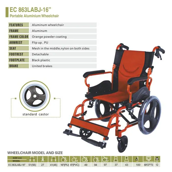 Aluminum Wheelchair with Locking Hand Brakes 16 JioMart