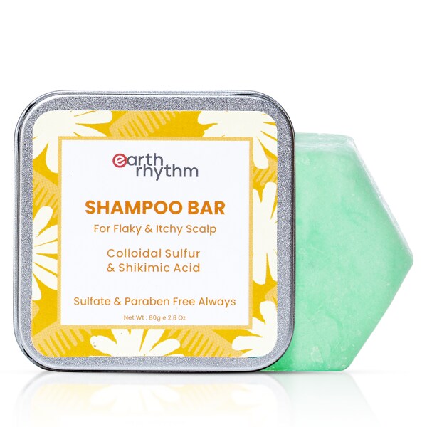 Earth Rhythm Shampoo Bar For Itchy And Flaky Scalp Men And Women, 80