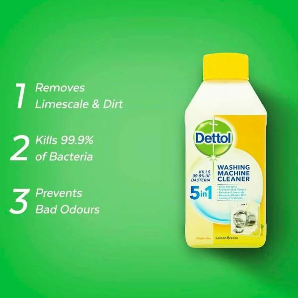 Dettol Antibacterial Washing Machine Cleaner, Lemon Breeze, 250ml JioMart