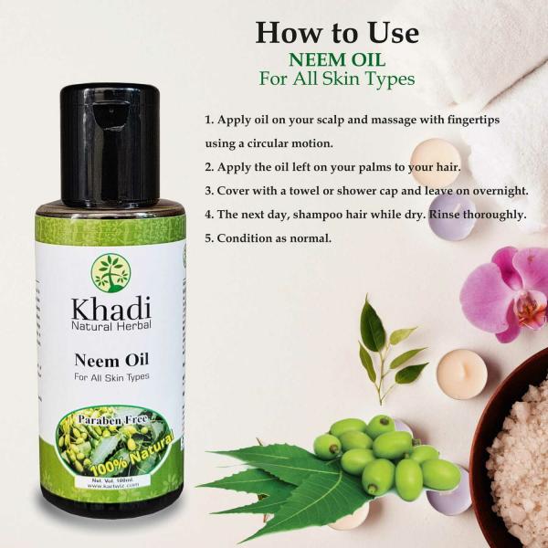 KHADI HERBAL Neem Oil For Hair Strengthening ||100ML|| Pack Of 2 - JioMart