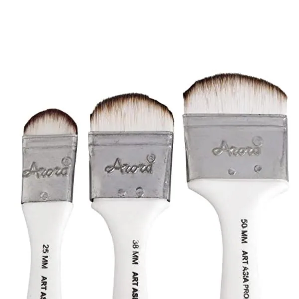 FRKB 3pc Synthetic Filbert Tip Paint Brush Set for Watercolor Painting