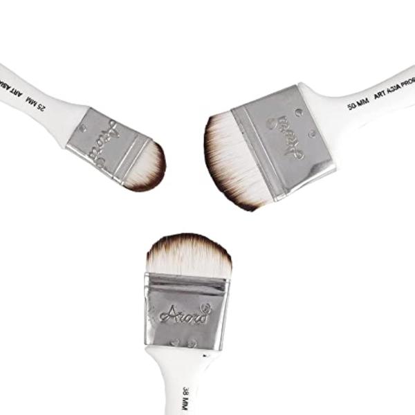 FRKB 3pc Synthetic Filbert Tip Paint Brush Set for Watercolor Painting