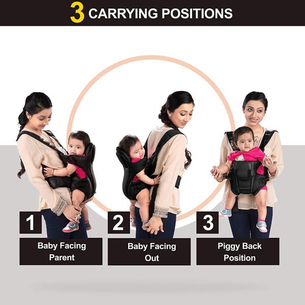 Luvlap Black Galaxy Baby Carrier With Padded Head Support (615 M