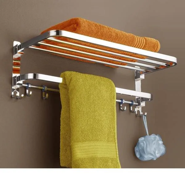 Callidus Elegant 304 Grade Stainless Steel Dual Folding Towel Rack for