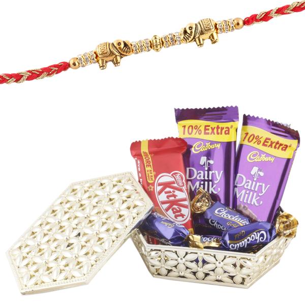 Chocolates With Golden Box Hathi Rakhi With Chocolate JioMart