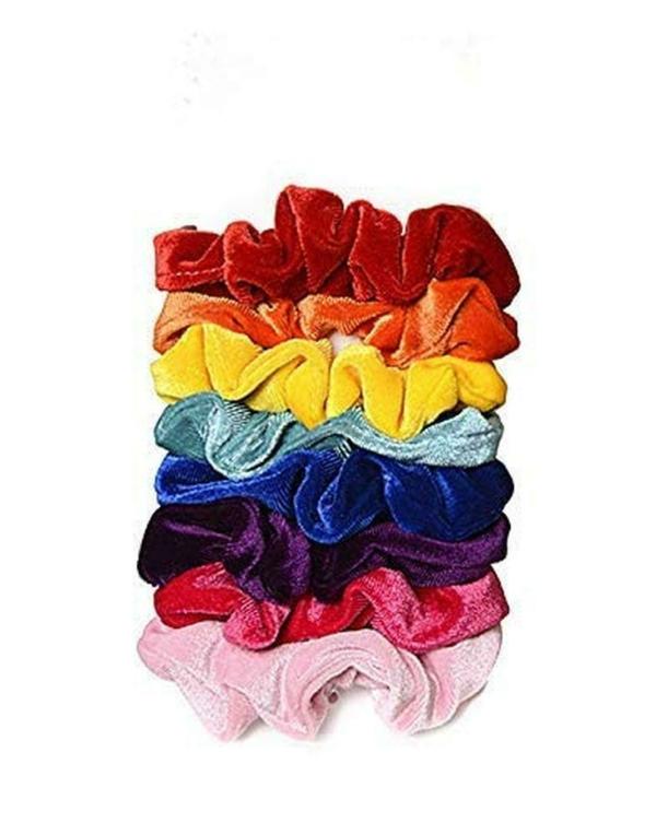 Trendy Club Women and Girls Multicolor Hair Bands Velvet (Pack of 8