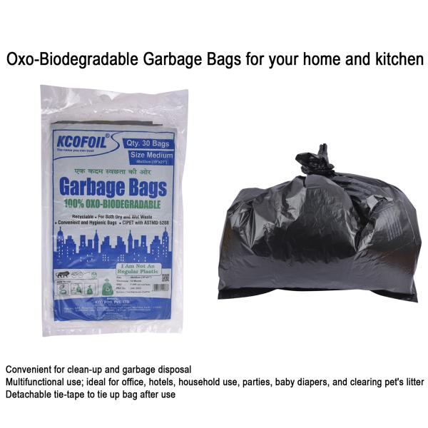 KCOFOIL ECO FRIENDLY OXOBIODEGRADABLE GARBAGE BAG 19"X21" Inc