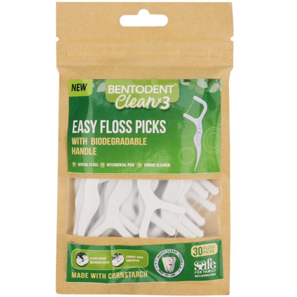 Bentodent Biodegradable Dental Floss Picks 30 Pcs JioMart