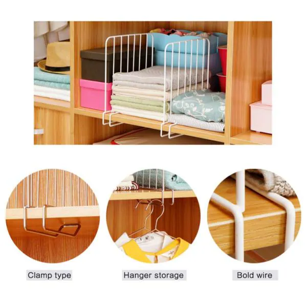 Inditradition Wardrobe Shelf Dividers, Wardrobe Closet Separator Pack