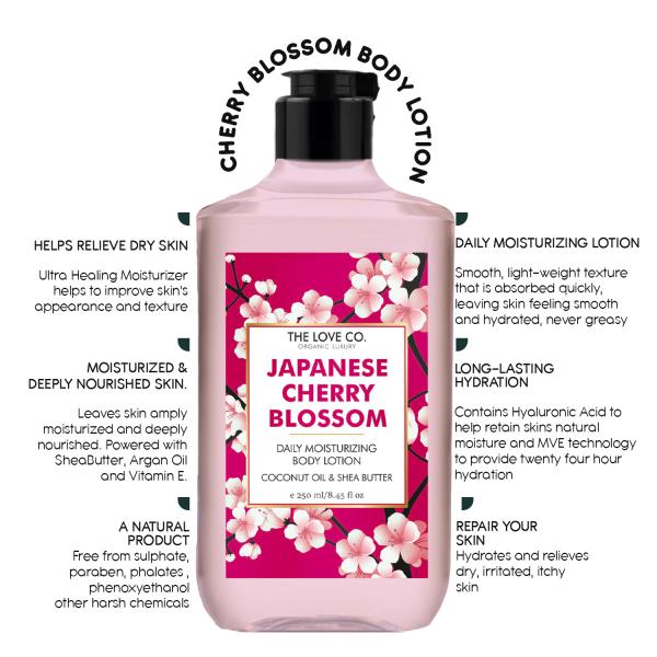The Love Co. Japanese Cherry Blossom Body Lotion Daily Skin Moisture