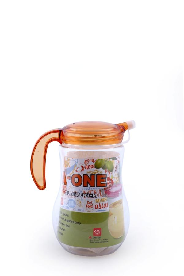 LIZA AONE Plastic Oil Dispenser Bottle Jug 1 Liter (Multicolor, 980ml