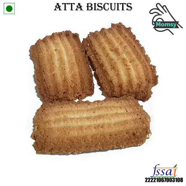 Momsy Premium Atta Biscuits Desi Ghee Pure Handmade Aata Biscuits And Cookies (450gm) JioMart