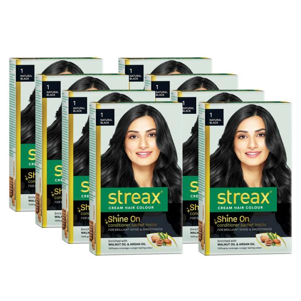 Streax Natural Black Hair Color For Men And Women, 60 Ml (Pack Of 8) -  JioMart